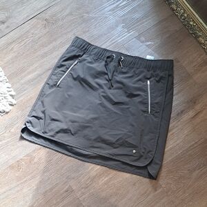 Olive Green Skort with Zipper Pockets